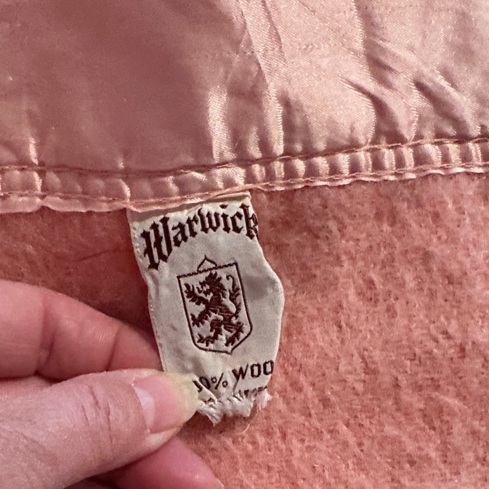 Pink Wool Blanket - Vintage